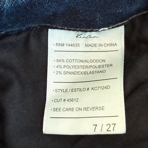 Kancan Denim Jeans Flare Size 7 Dark Wash 27x32 Mid Rise Cowgirl Stretch Long - Picture 7 of 12